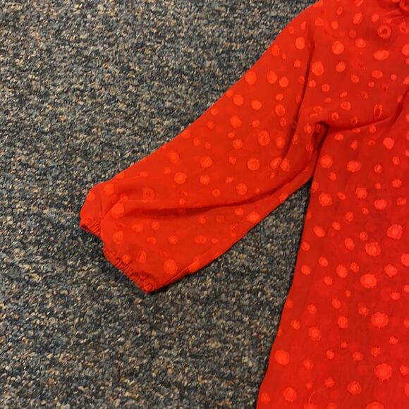 BCX Red Sheer Chiffon Top sz. M NWT - Picture 4 of 5